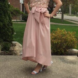 Eliza J High/Low Soft Pink Taffeta Ball Skirt Size 6